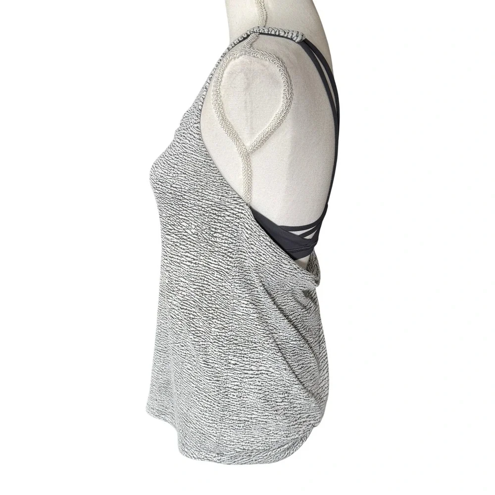 Lululemon Knot Your Typical Tank Black White Space Dye Strappy Back Size‎ 6 Gym